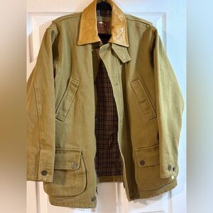 Men's Tan Field Jacket with Brown Collar